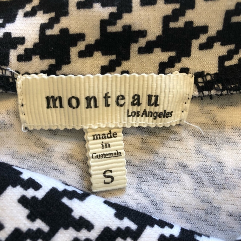 Monteau Houndstooth sleeveless knot fit and flare dress. Size S - Picture 6 of 9